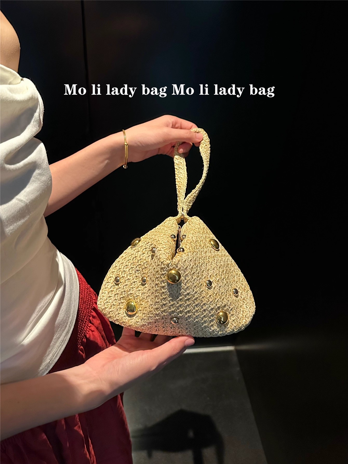 Women'S Bags Holiday - 밀짚으로 짠 수제 호보 백 비즈