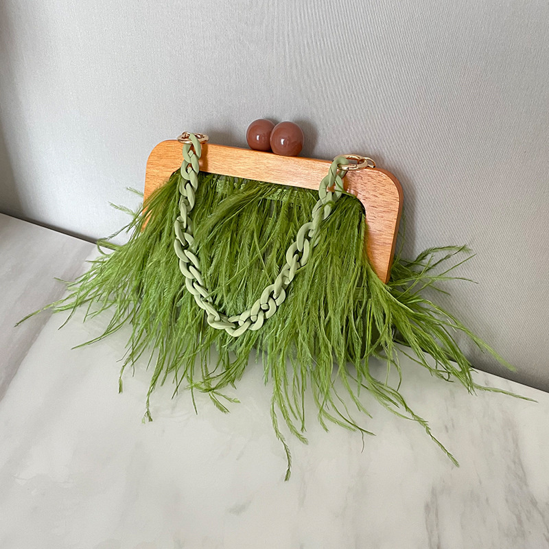 Women'S Bags Holiday - 여성용 럭셔리 타조깃털 이브닝 클러치 백,