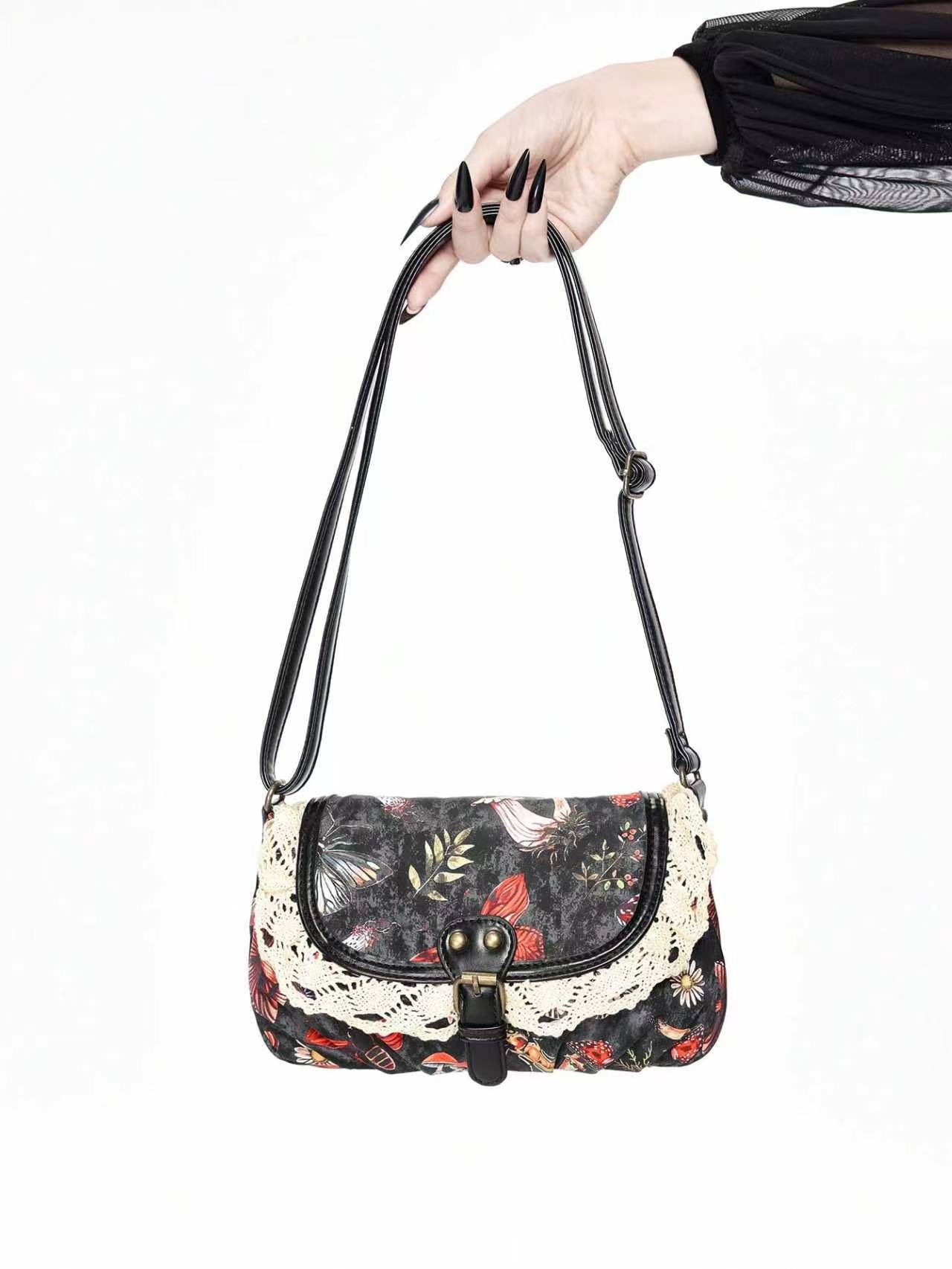 Women'S Kipling Bags - 레트로 한국 일본 스타일 꽃무늬 레이스