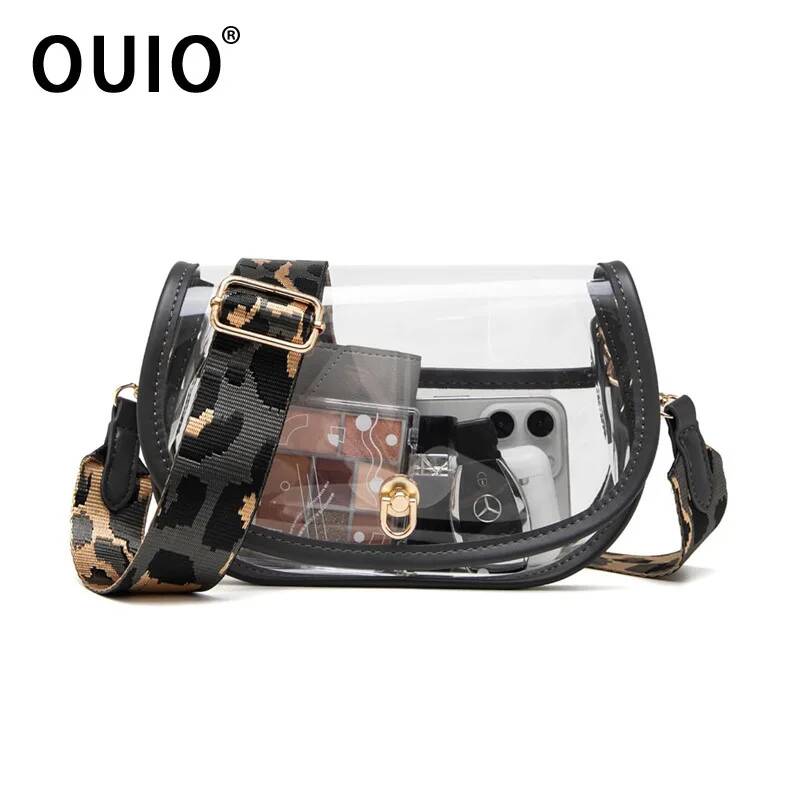 Women Bags Gold - OUIO 전화 파우치 패션 클리어 PVC