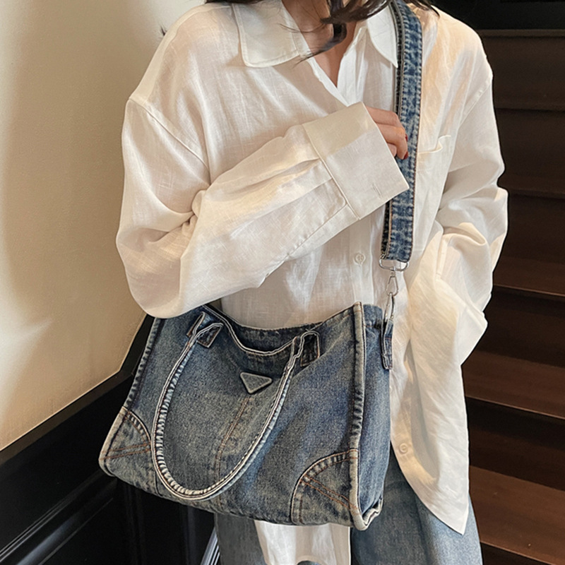 Women Bags Jeans - 빈티지 데님 숄더백 여성 캐주얼 진