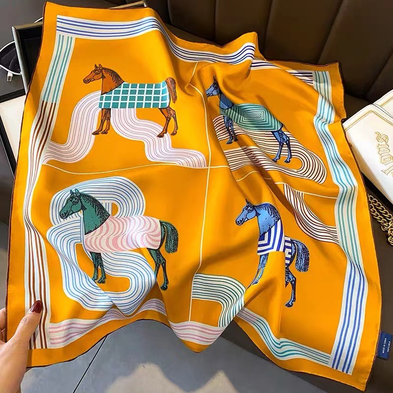 Women'S Bags Holiday - 얼룩말 프린트 실크 작은 사각형 스카프