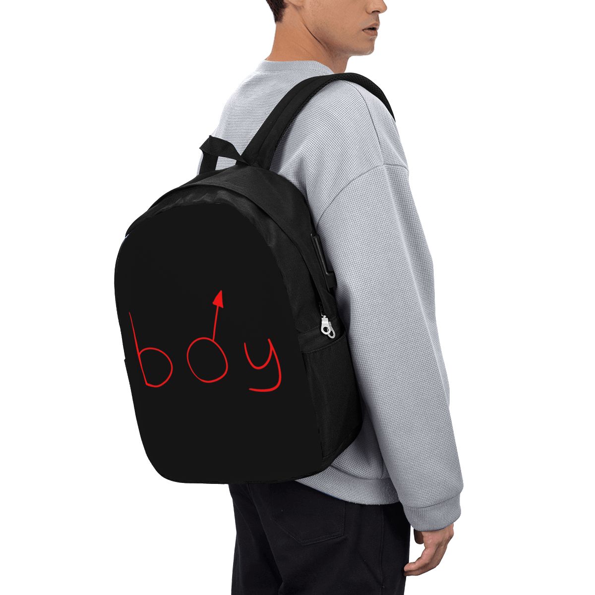 Women Bags College - Boymoder 모자와 셔츠 배낭 여행 노트북