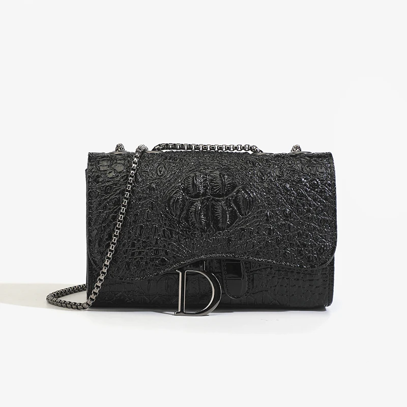 Women Bags Ysl - 패션 여성용 크록 패턴 스팽글 체인