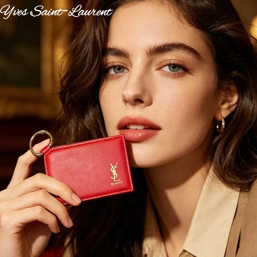 Women Bags Ysl - YSL 레드 가죽 사각 미니 포켓