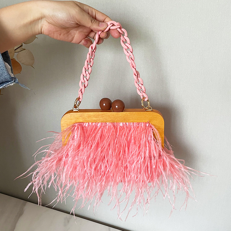 여성용 럭셔리 타조깃털 이브닝 클러치 백, 패션 아크릴 - Women'S Bags Holiday 리뷰 및 가격