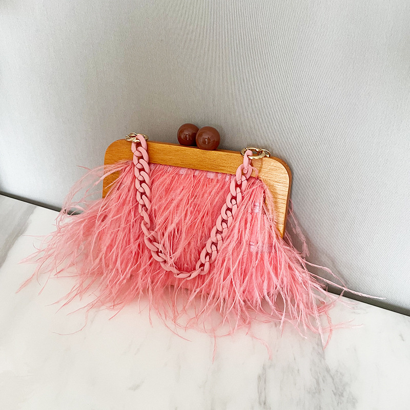여성용 럭셔리 타조깃털 이브닝 클러치 백, 패션 아크릴 - Women'S Bags Holiday 리뷰 및 가격