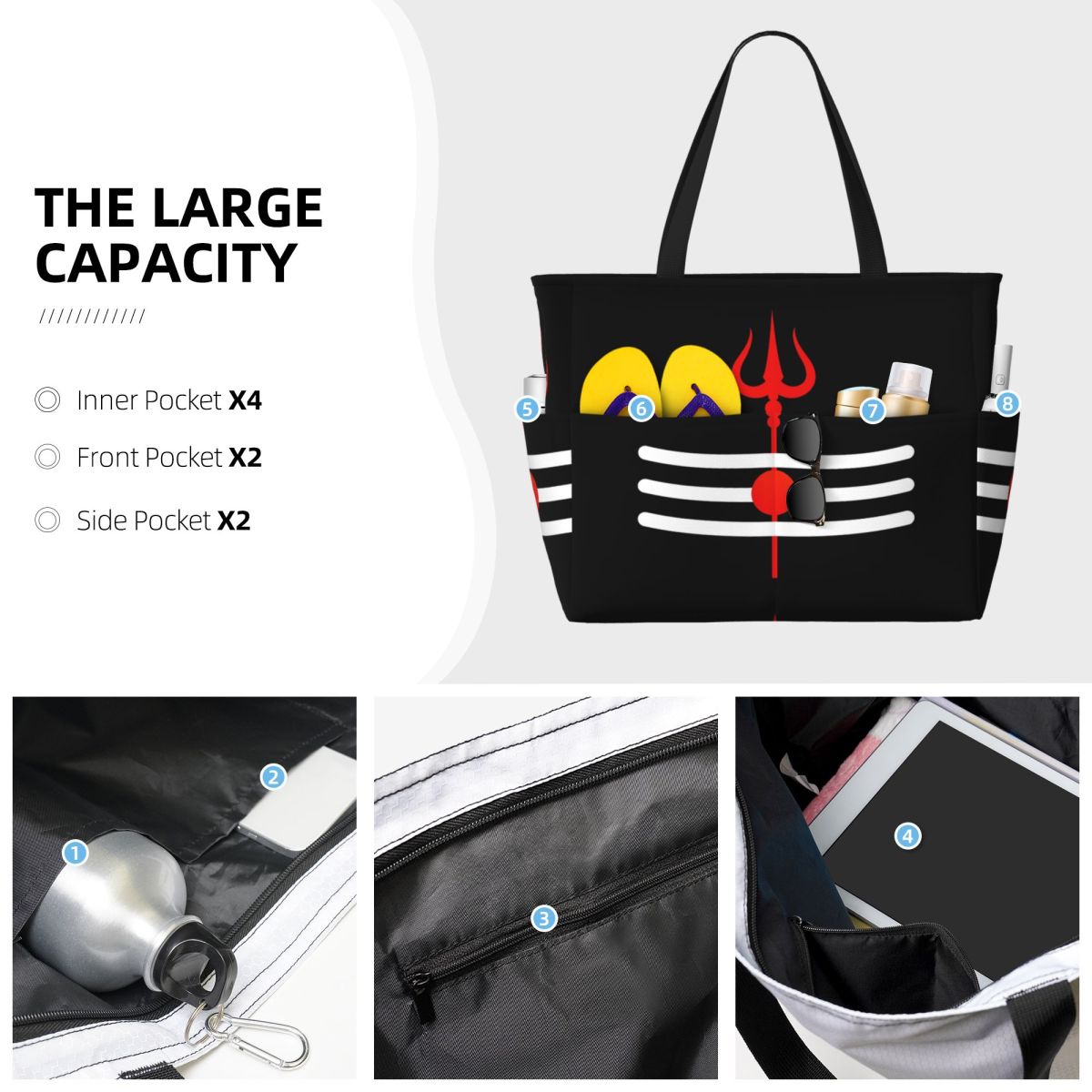 시바 힌두 신 인도 링암 시바 트리슈얼 비치 토트백 스 - Women Bags India 리뷰 및 가격