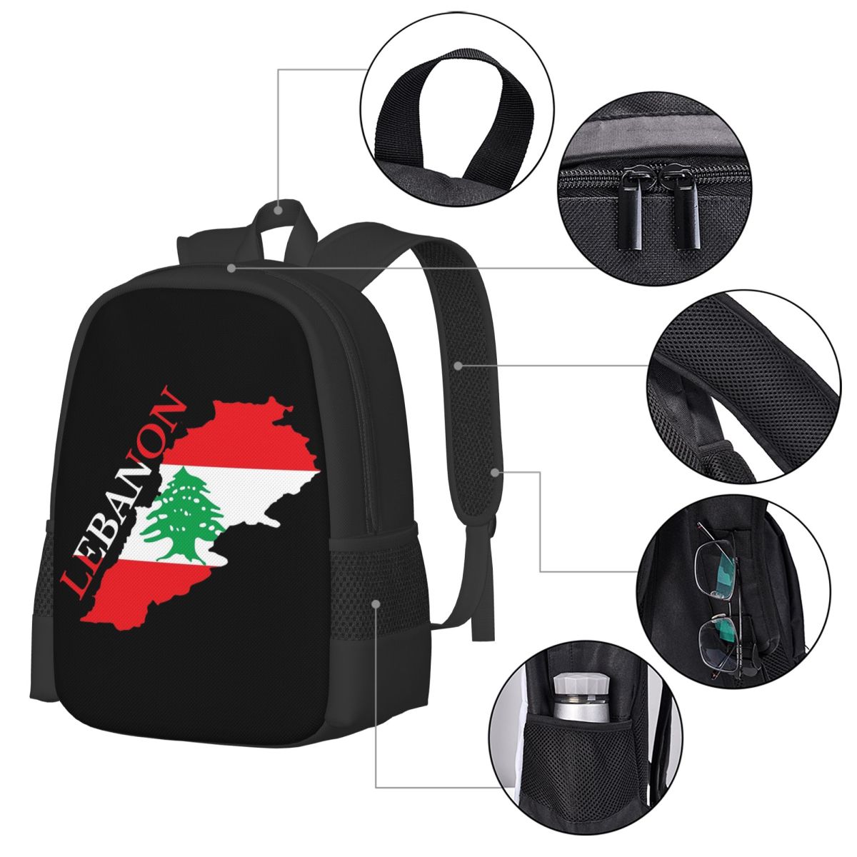 레바논 국기 지도 학생 배낭 학교 가방 하이킹 여행 데 - Women Bags Lebanon 리뷰 및 가격