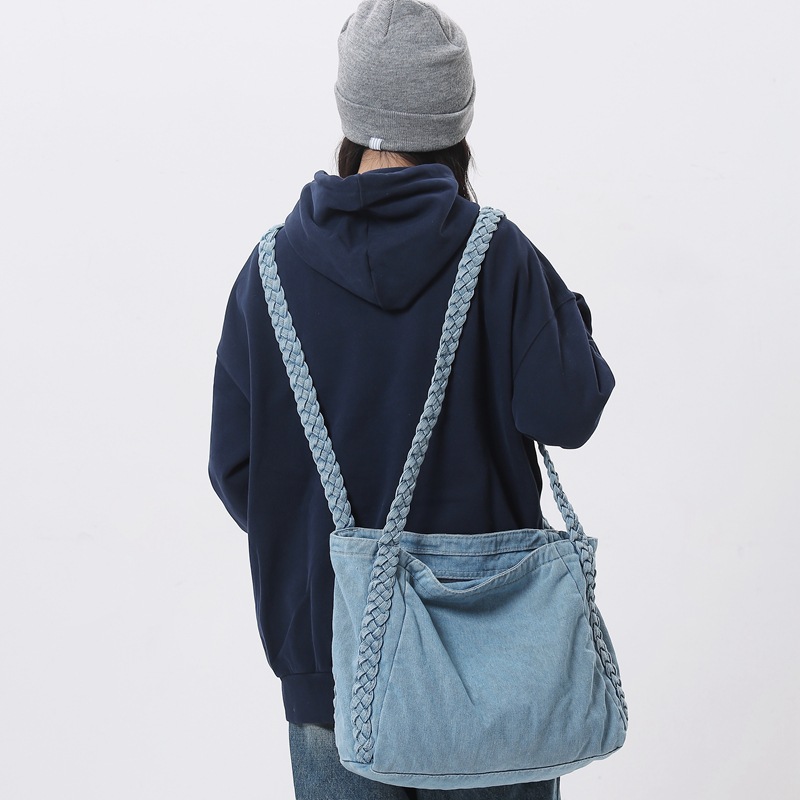 남녀공용 워싱 데님 토트백, 대용량 캔버스 메신저백,  - Women Bags Jeans 리뷰 및 가격