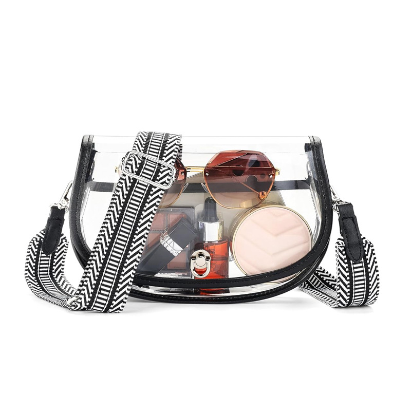 OUIO 전화 파우치 패션 클리어 PVC 새들 백 골드 - Women Bags Gold 리뷰 및 가격