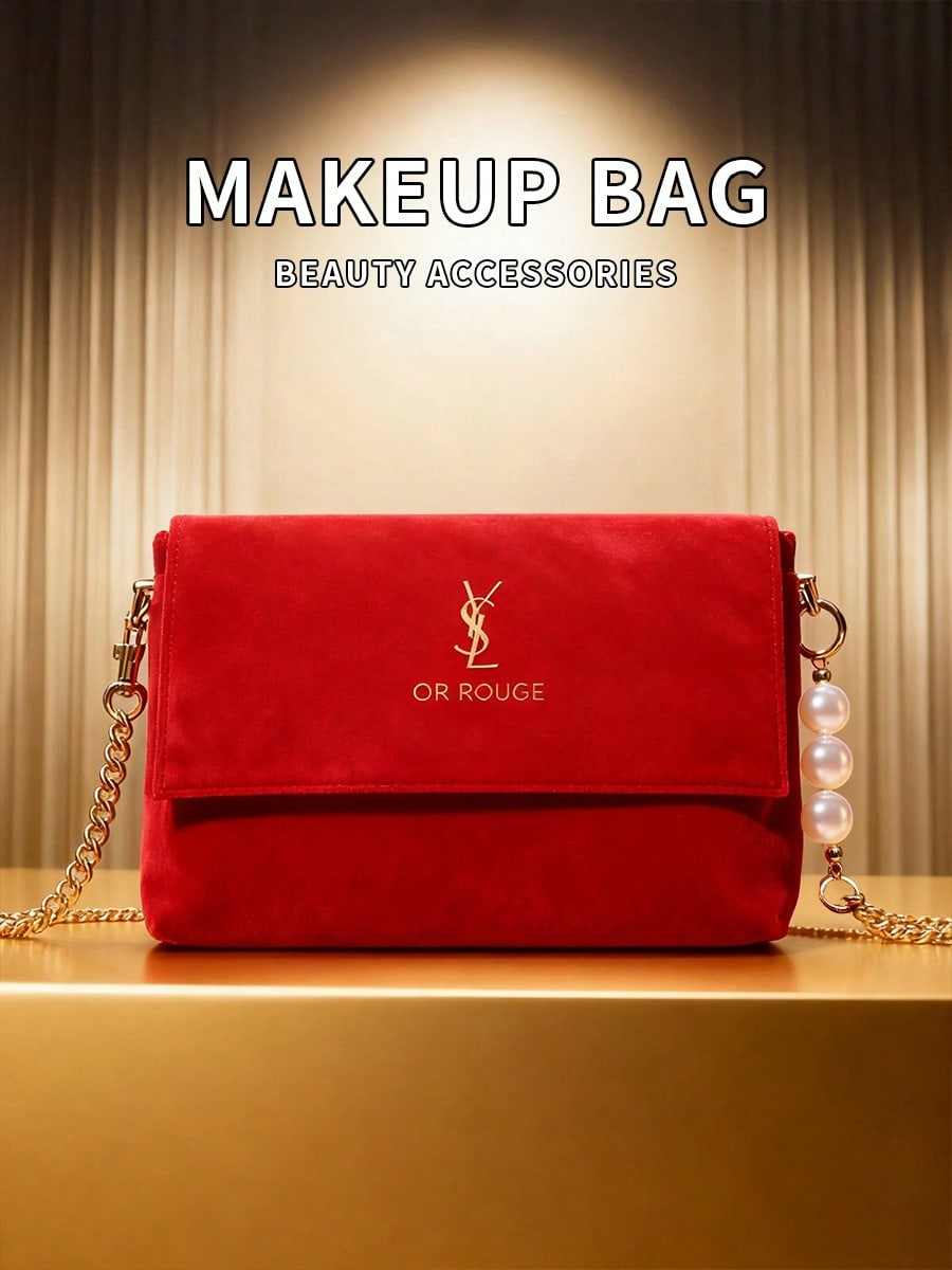 YSL 레드 벨벳 DIY 메이크업 가방, 메탈 체인,  - Women Bags Ysl 리뷰 및 가격