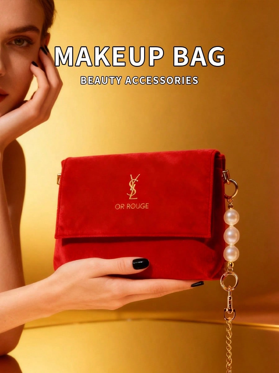YSL 레드 벨벳 DIY 메이크업 가방, 메탈 체인,  - Women Bags Ysl 리뷰 및 가격