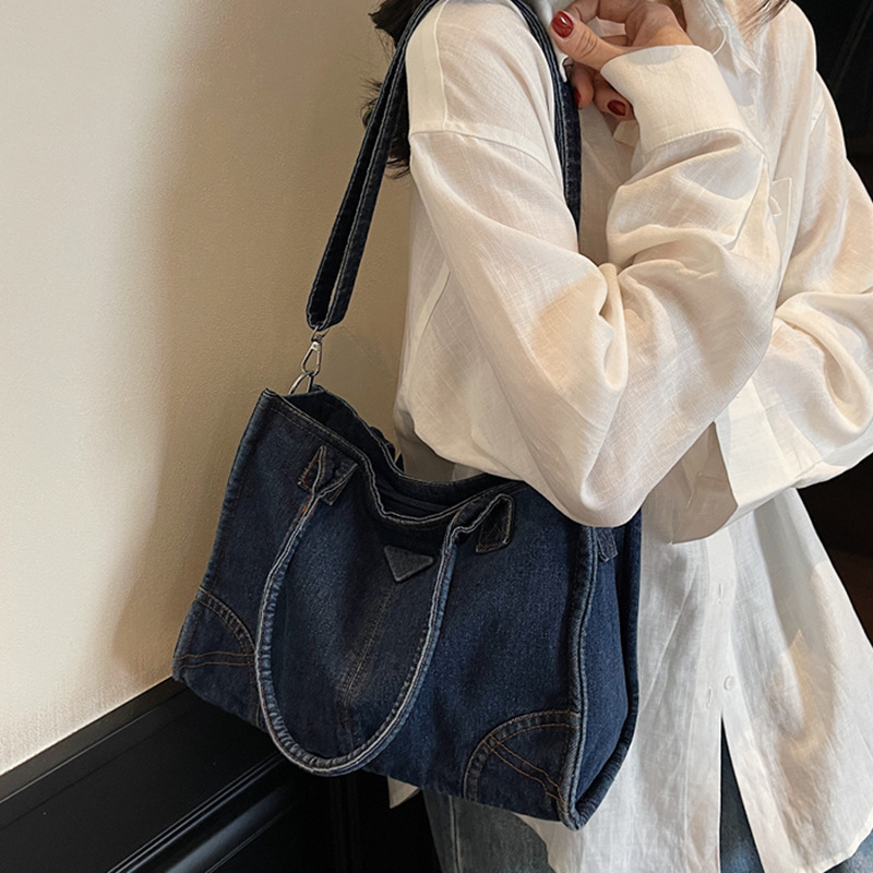 빈티지 데님 숄더백 여성 캐주얼 진 호보 퍼스 와이드  - Women Bags Jeans 리뷰 및 가격
