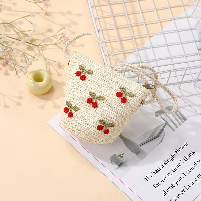 어린이용 접이식 밀짚 가방 여름 소녀용 빨간 체리 숄더 - Woven Straw Bag 리뷰 및 가격