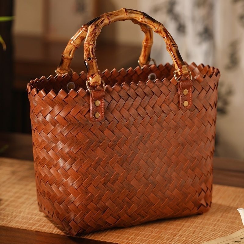 순수 수제 핸드백 통근용 화장품 가방 야채 바구니 비치 - Woven Straw Bag 리뷰 및 가격