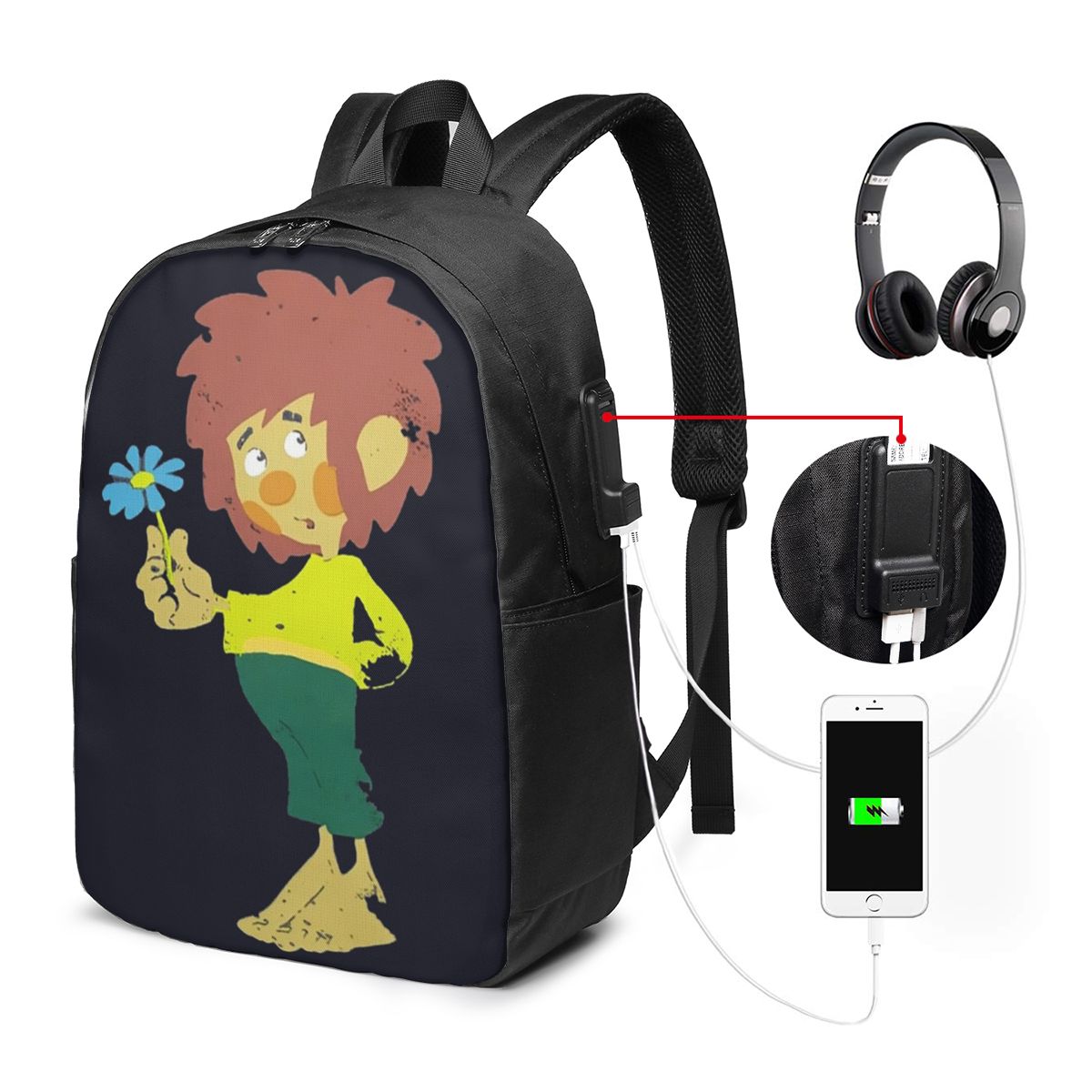 Pumuckl Blume - Figur 배낭 여행 노트 - Women Bags College 리뷰 및 가격