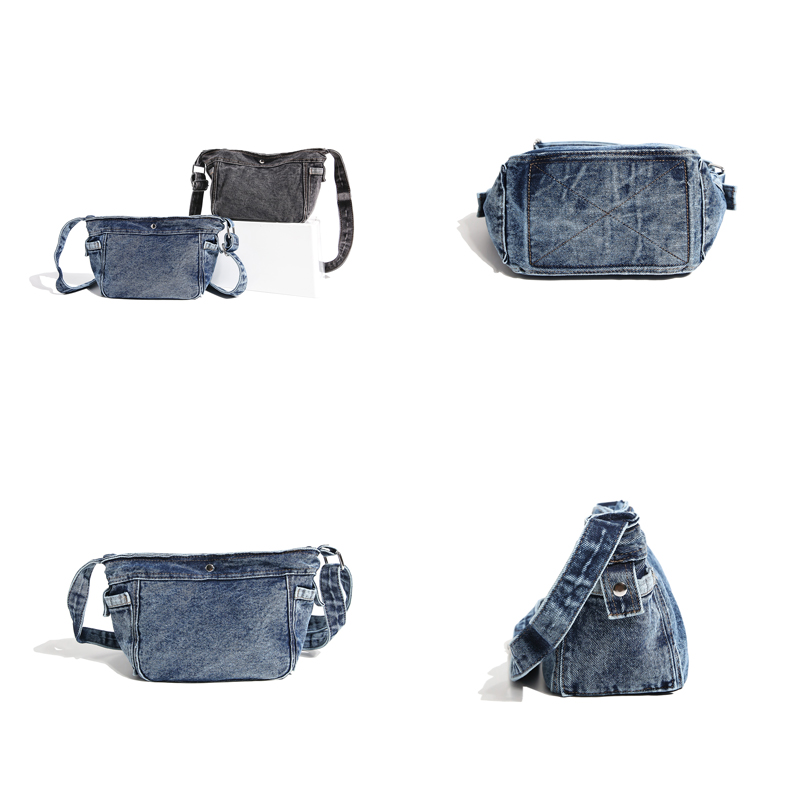 아메리칸 스트리트웨어 데님 호보백 워시드 블루 블랙 진 - Women Bags Jeans 리뷰 및 가격