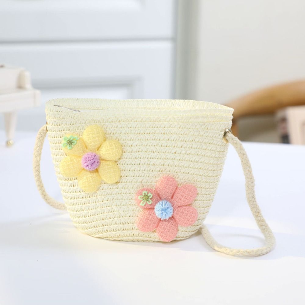 수제 직조 소녀용 꽃무늬 밀짚 가방 지퍼 동전 지갑 어 - Woven Straw Bag 리뷰 및 가격