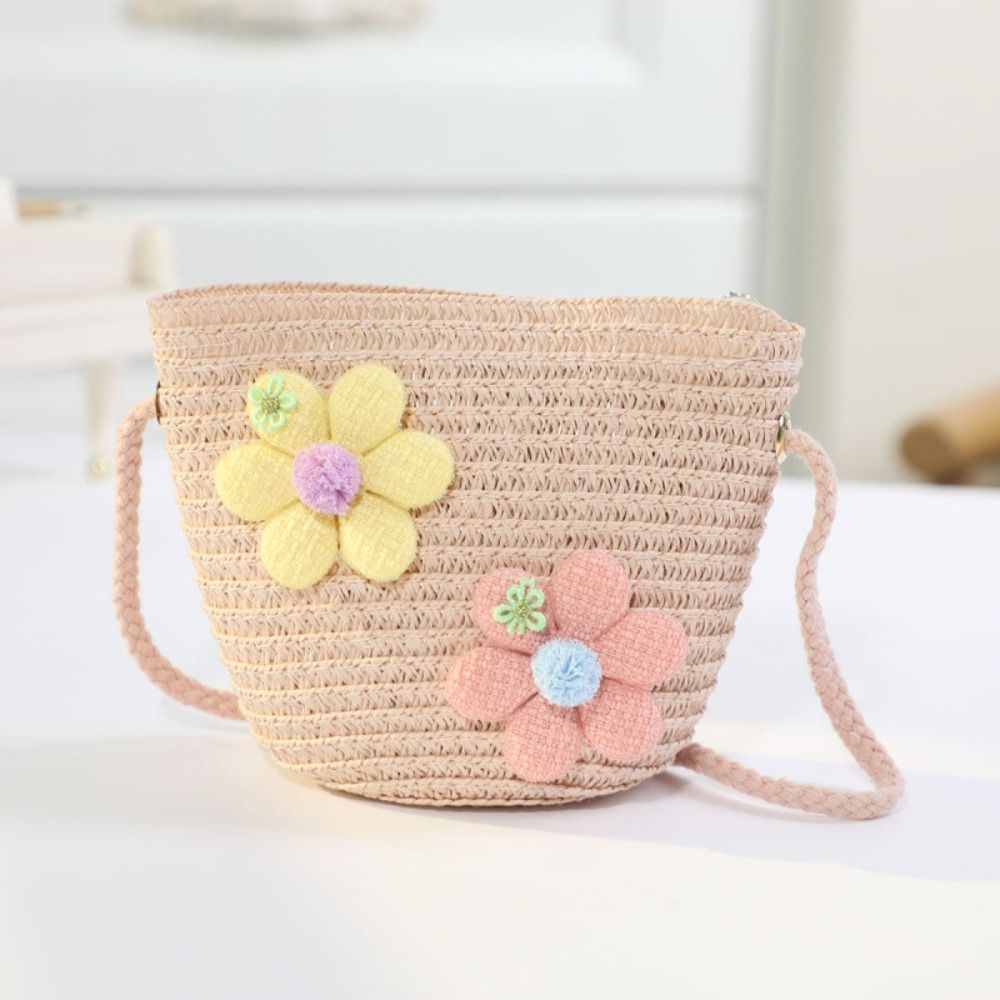 수제 직조 소녀용 꽃무늬 밀짚 가방 지퍼 동전 지갑 어 - Woven Straw Bag 리뷰 및 가격