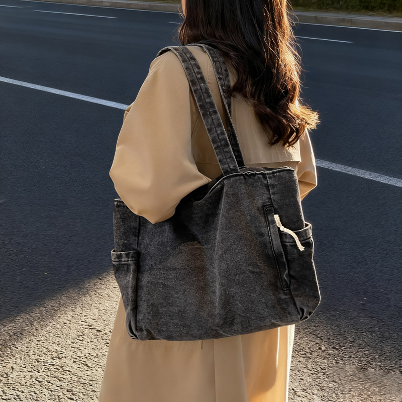 새로운 워싱 데님 캐주얼 여성 숄더백 대용량 데일리 다 - Women Bags Jeans 리뷰 및 가격