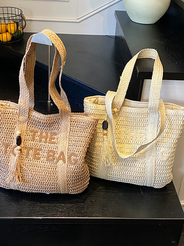 여름 해변 휴가 대용량 밀짚 가방 캐주얼 패셔너블 싱글 - Woven Straw Bag 리뷰 및 가격