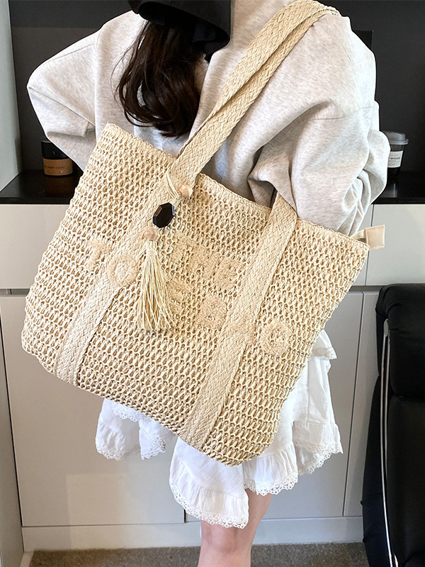 여름 해변 휴가 대용량 밀짚 가방 캐주얼 패셔너블 싱글 - Woven Straw Bag 리뷰 및 가격