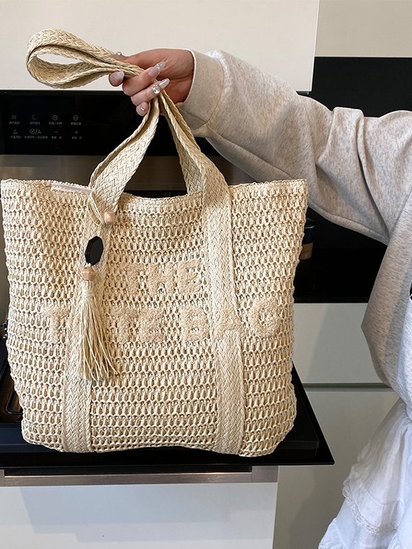 여름 해변 휴가 대용량 밀짚 가방 캐주얼 패셔너블 싱글 - Woven Straw Bag 리뷰 및 가격