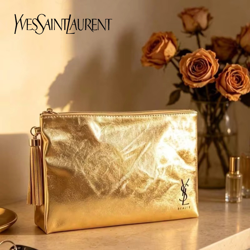 YSL 골든 화장품 가방, 휴대용 방수 다기능 파우치, - Women Bags Ysl 리뷰 및 가격