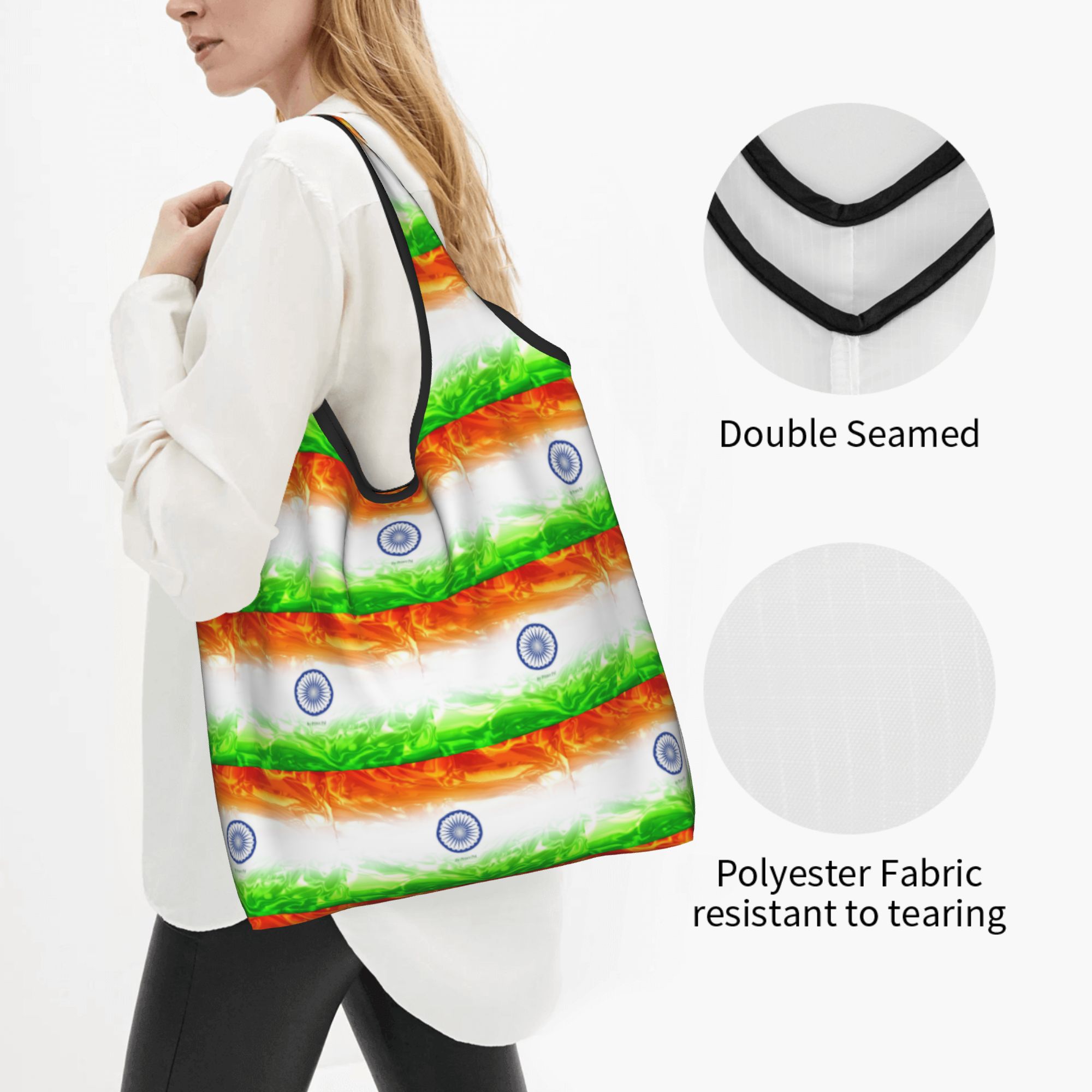 인도 국기 식료품 쇼핑 토트 백 여성 귀여운 인도 애국 - Women Bags India 리뷰 및 가격