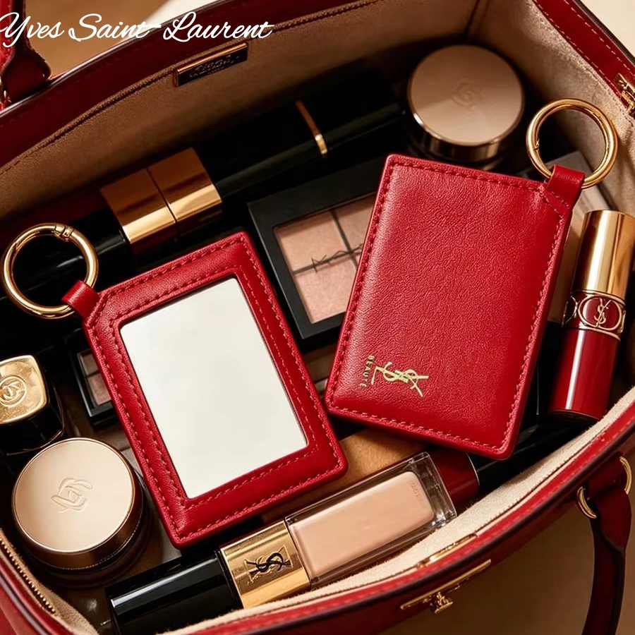 YSL 레드 가죽 사각 미니 포켓 터치업 메이크업 거울 - Women Bags Ysl 리뷰 및 가격